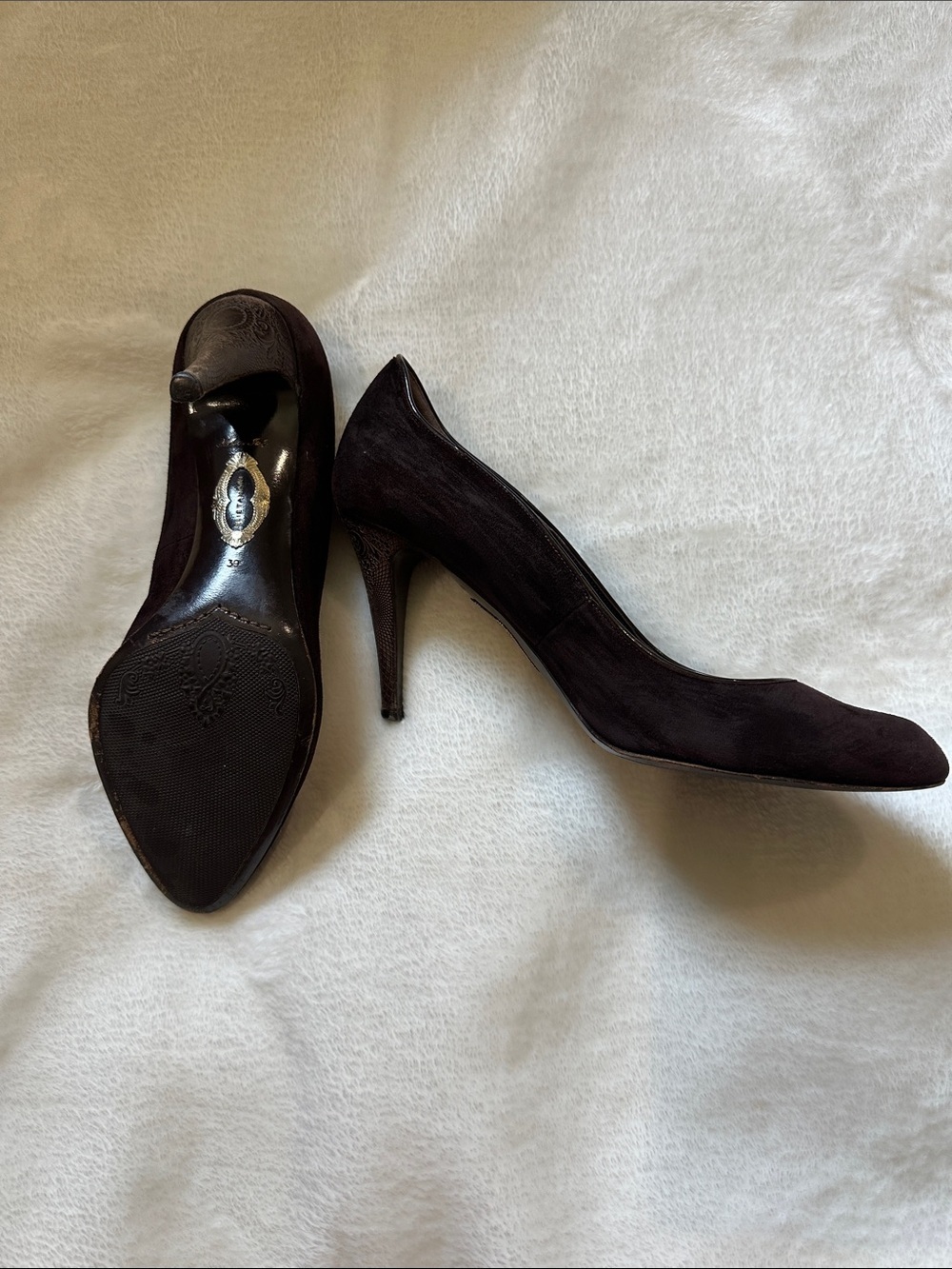 ELIE TAHARI Luxury Women's Italian Brown Suede Heels Sz 39/8.5 Feminine Classic🔥